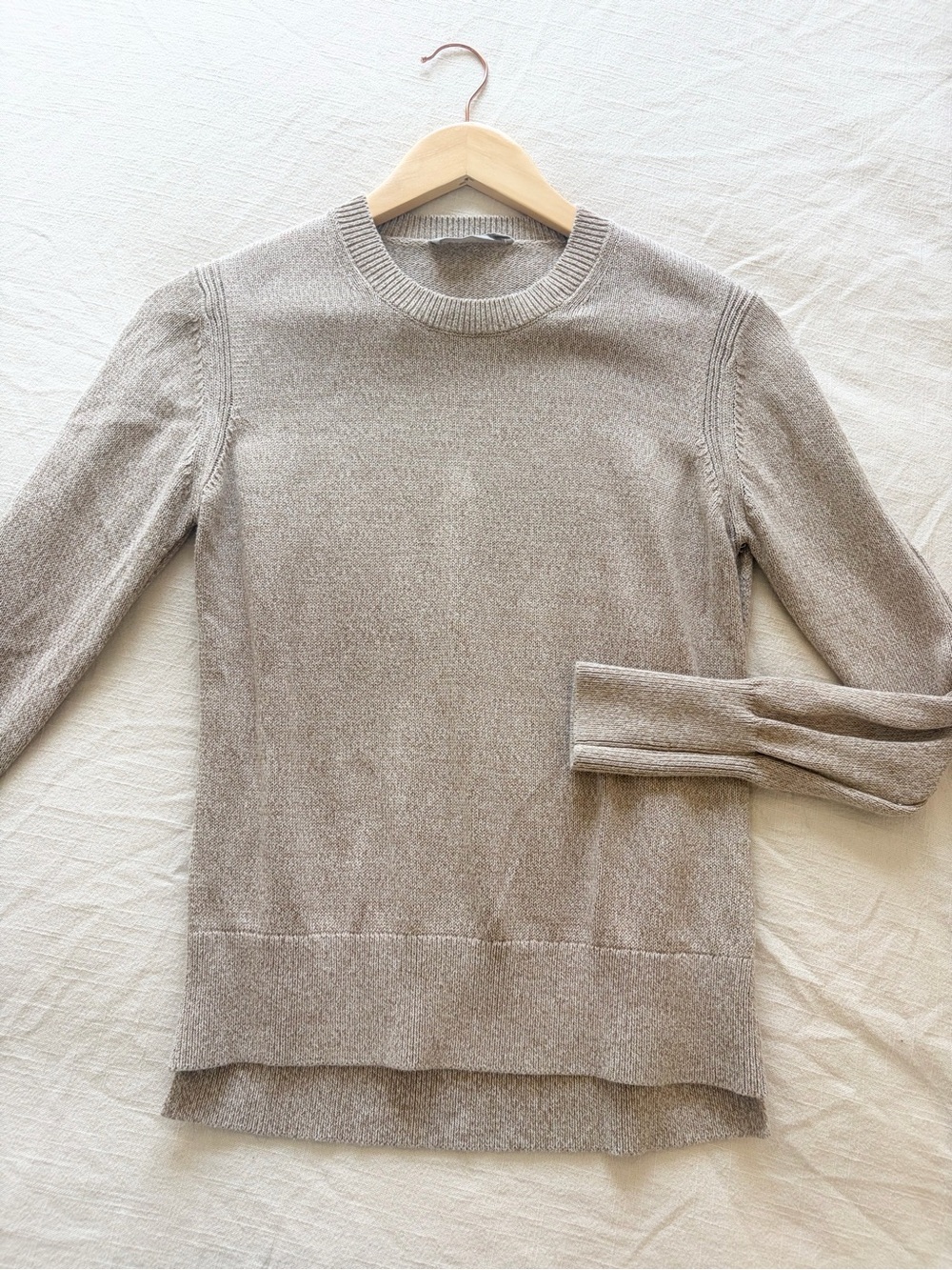 Everlane | 100% Cotton Women's Crewneck Sweater in Light Taupe